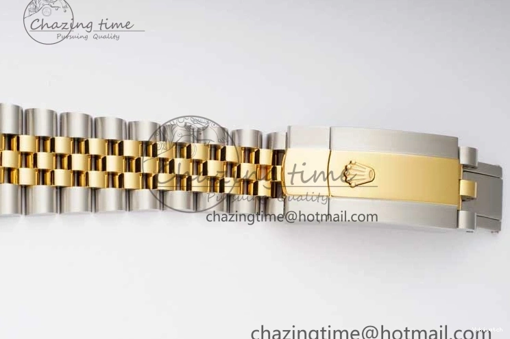 DIWF 904L SA3235 1:1 YG DateJust on Steel Bracelet Jubilee 36mm Best SS Markers Gray Dial Edition Green 0404